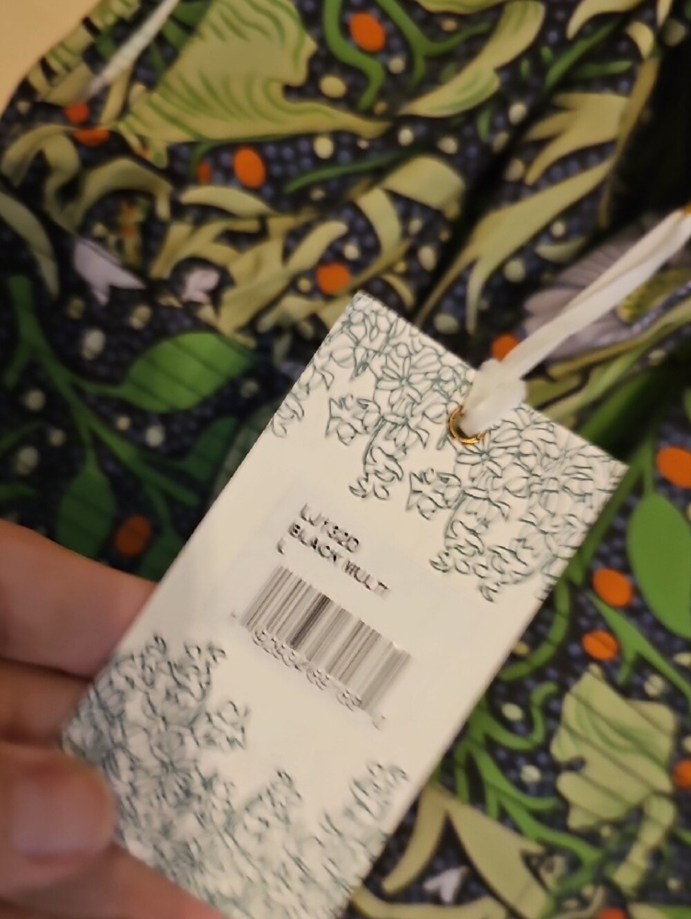 NWT Hyacinth House Green Floral Midi Dress with Puff Sleeves - Picture 9 of 9